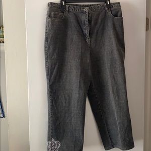 Quacker Factory Stretch Faded Denim Jeans